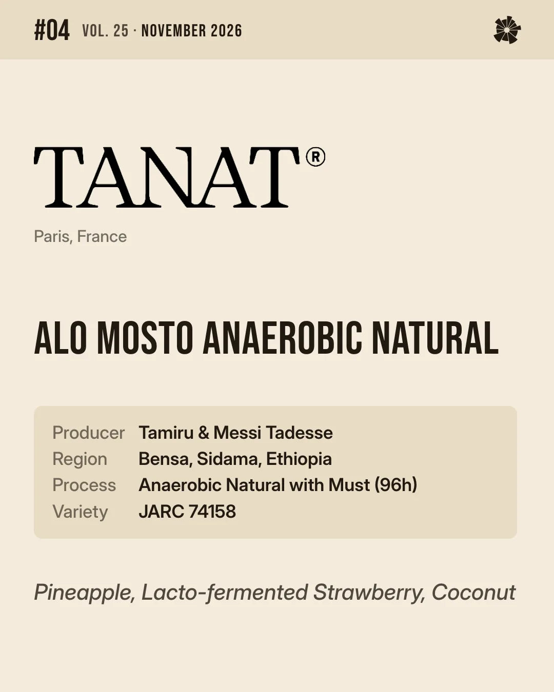 #04 Tanat Coffee (Paris) — Alo Mosto Anaerobic Natural