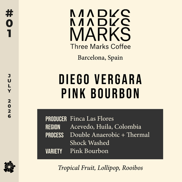 26/07 #01 Diego Vergara Pink Bourbon - Three Marks Coffee