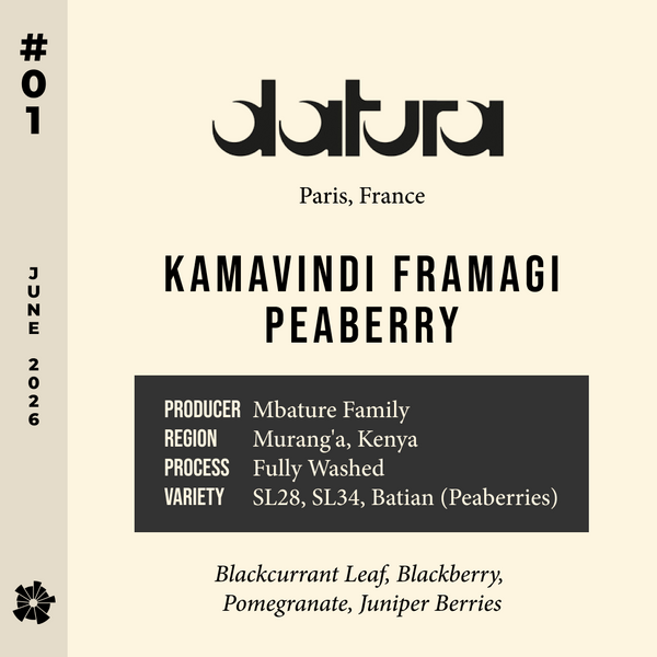 26/06 #01 Kamavindi Framagi Peaberry - Datura